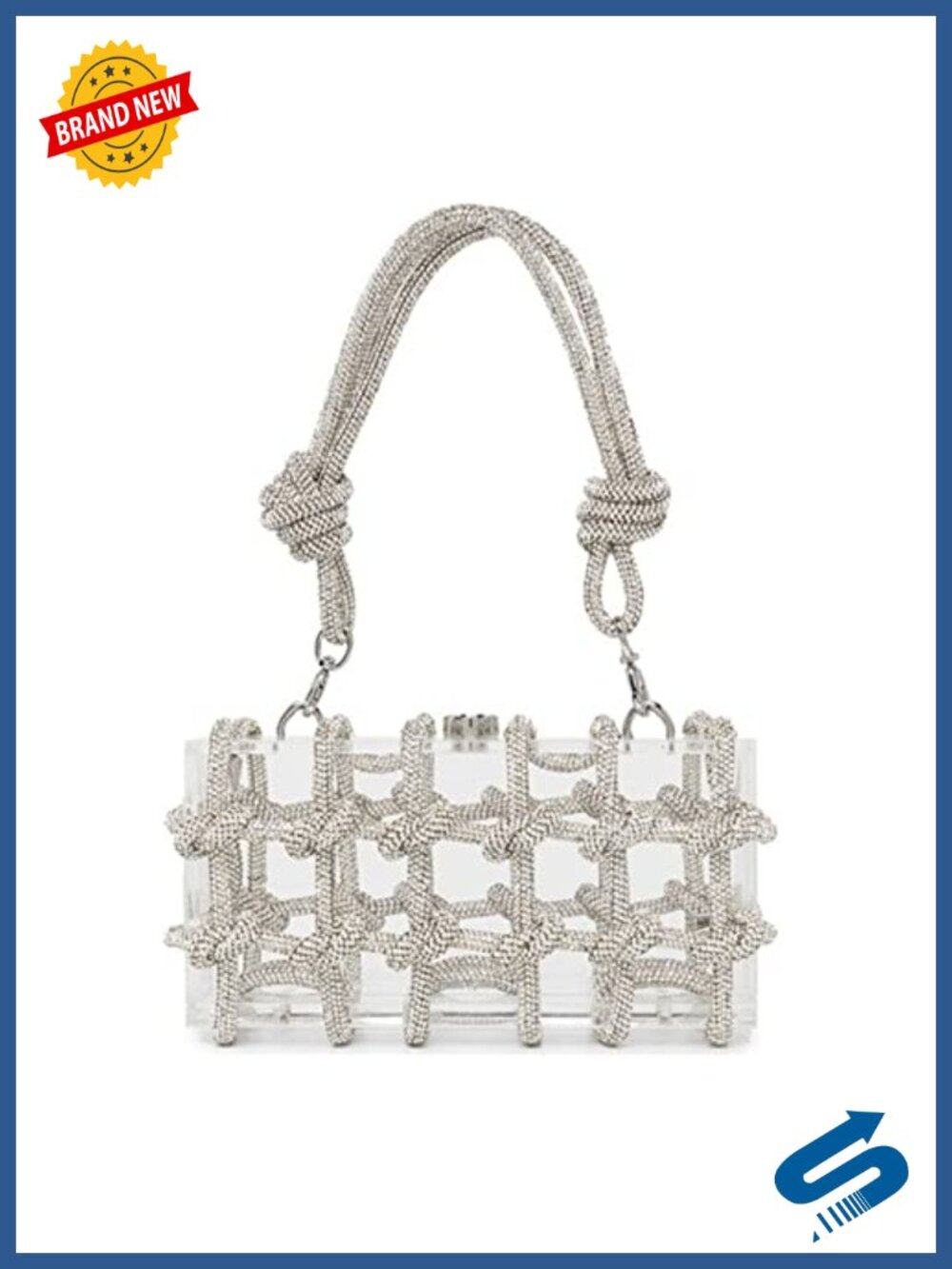 Clear Acrylic Rhinestone Clutch Sparkle Evening Bag for Prom Cocktail Party